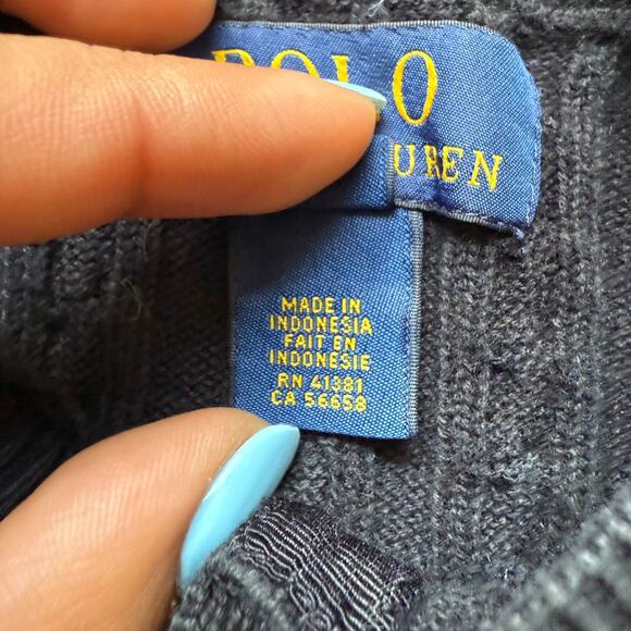 Polo Ralph Lauren Girl's Mini-Cable Cotton Cardigan Black S 7 - Picture 5 of 9